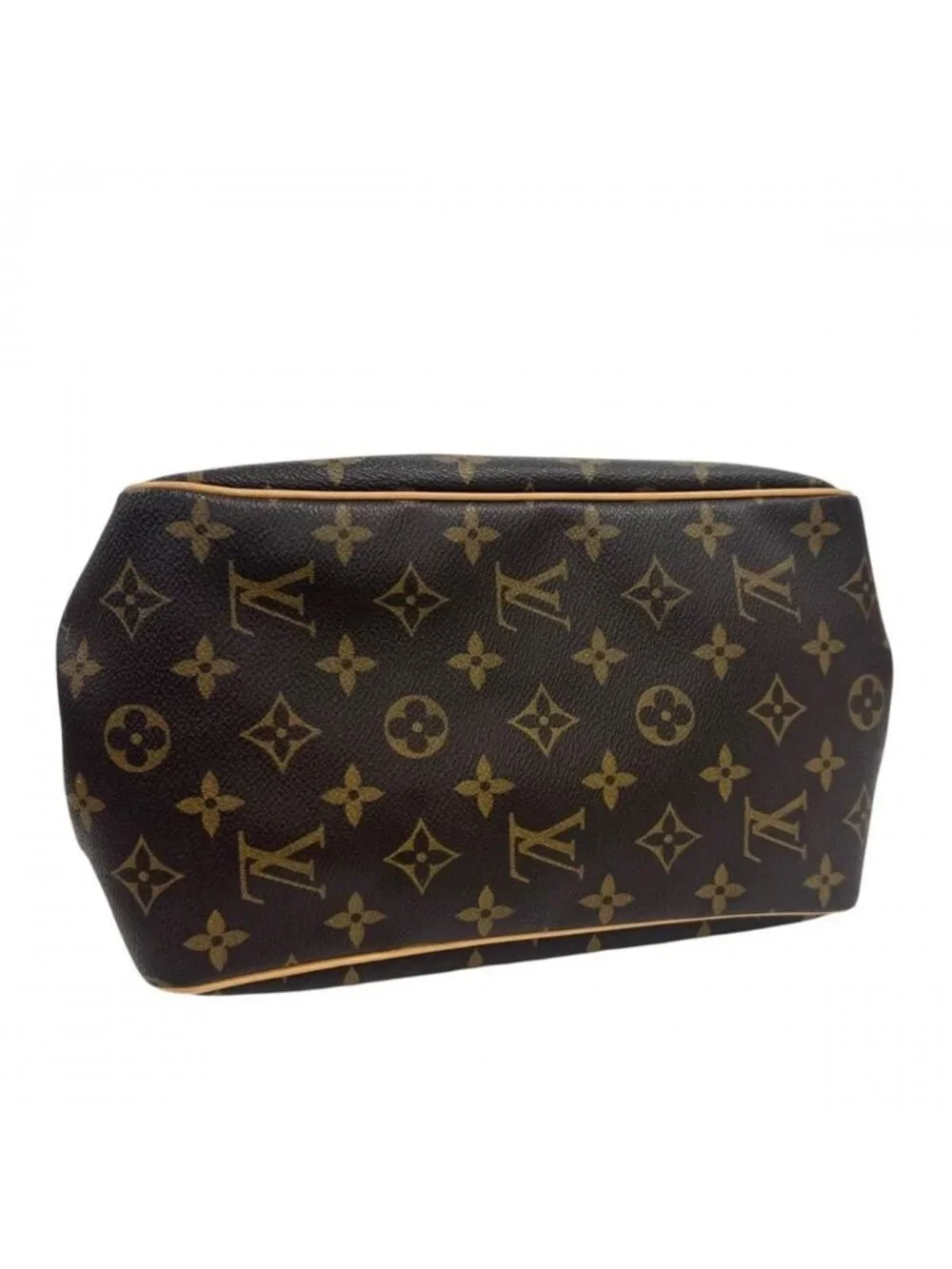 Louis Vuitton Handbag Batignolles Monogram Canvas Vachetta Leather Brown Gold